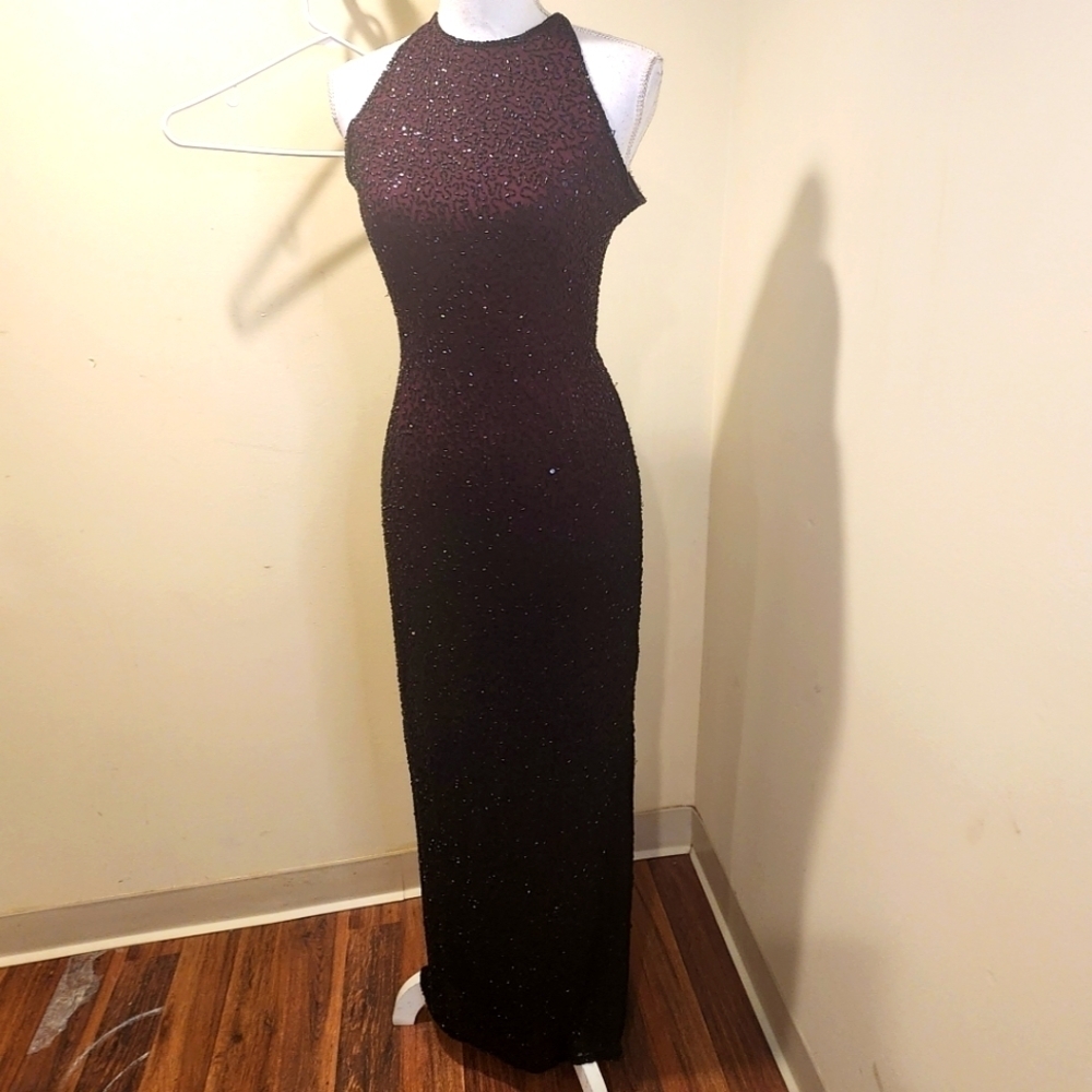 Marina by Marina Bresley red wine Silk evening dress size 8
